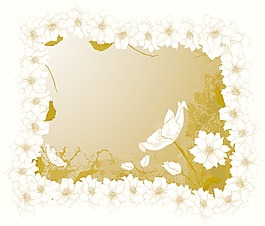 矢量旧货花框