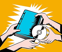 手交換書籍和光盤