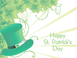 17三月花與三葉草綠色的帽子