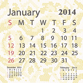 2014一月日歷白化蟒蛇皮
