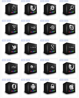 黑色方形系统图标下载