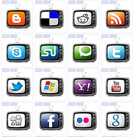 電視風(fēng)格社交媒體圖標(biāo)