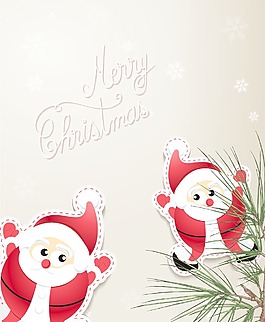 圣誕節(jié)插畫矢量與圣誕貼紙