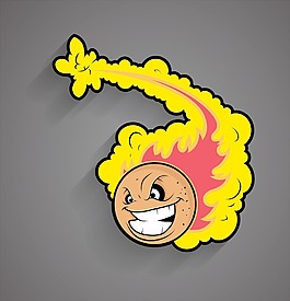 笑的火球的矢量圖形