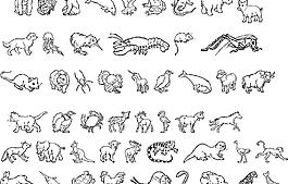 線描動物圖片