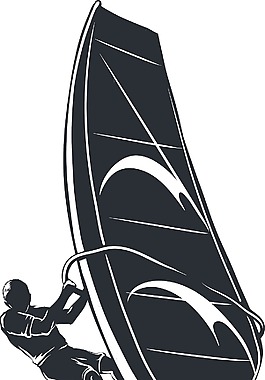 矢量風(fēng)沖浪的剪影