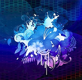 水彩花卉背景矢量