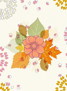 秋天的花卉背景矢量