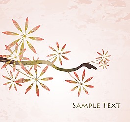 垃圾背景與花卉矢量插畫