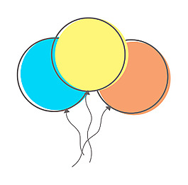 五顏六色的氣球剪貼畫