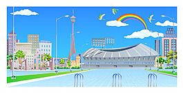 現(xiàn)代都市景觀插畫設(shè)計