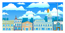 現代都市建筑插畫