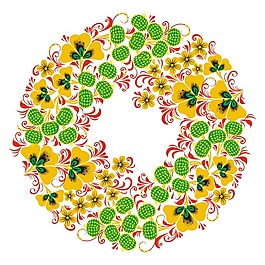 印花矢量圖 繡花 花環(huán) 植物 花朵 免費素材