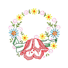 繡花 植物 花朵 免費素材