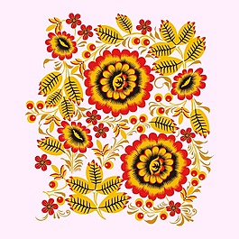 印花矢量圖 繡花 植物 花朵 免費(fèi)素材
