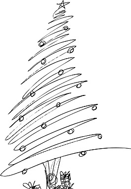 圣誕樹矢量插畫草圖