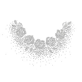 燙鉆 領(lǐng)邊 植物 花朵 單色 免費(fèi)素材