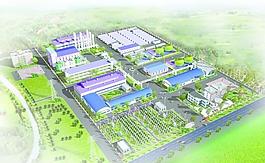 小型工业园区工厂厂房鸟瞰效果图（缺少外部文件）