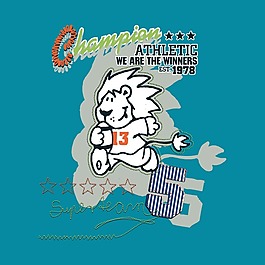 印花矢量圖 T恤圖案 圖文結(jié)合 卡通 動(dòng)物 免費(fèi)素材