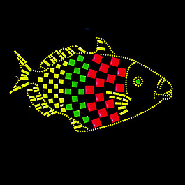 燙鉆 魚 方格 免費素材