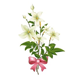 印花矢量圖 寫實花卉 花朵 蝴蝶結(jié) 免費素材