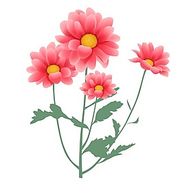 印花矢量圖 寫實花卉 花朵 雛菊 免費素材