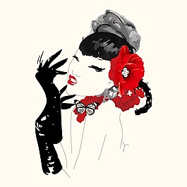 印花矢量圖 T恤圖案 人物 女人 時尚女人 免費素材