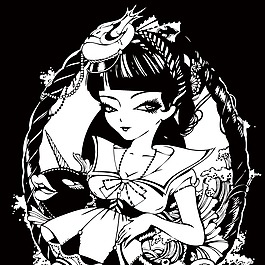 印花矢量圖 T恤圖案 人物 女孩 色彩 免費(fèi)素材