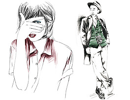 位圖 插畫 時尚插畫 人物插畫 時尚插畫 免費(fèi)素材
