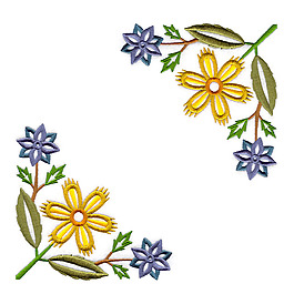 繡花 花紋 花朵 花邊 免費素材