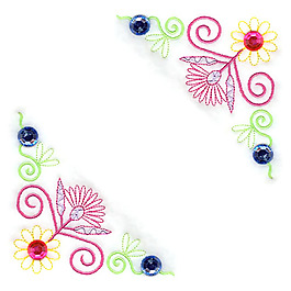 繡花 燙鉆 花紋 花朵 花邊 免費(fèi)素材