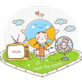 印花矢量圖 可愛卡通 韓國插畫 人物 女孩 免費(fèi)素材