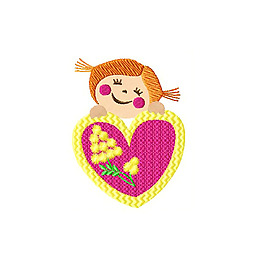 貼布 人物 女孩 幾何 心形 免費(fèi)素材