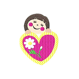 貼布 人物 女孩 幾何 心形 免費(fèi)素材
