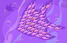 高清簡單紫色魚花紋背景