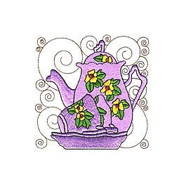 绣花 花纹 欧式花纹 生活元素 茶壶 免费素材