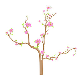 粉紅色的花枝插圖