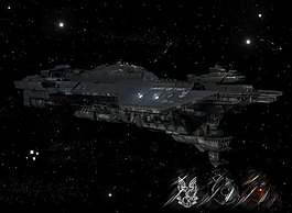 星艦翱翔在太空中背景地球大氣恢弘