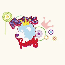 印花矢量圖 可愛卡通 卡通動物 文字 英文 免費素材