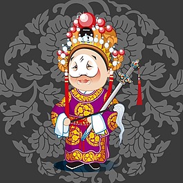 印花矢量圖 T恤圖案 國粹 京劇 色彩 免費(fèi)素材