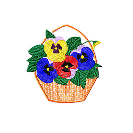 绣花 植物 花朵 生活元素 花篮 免费素材