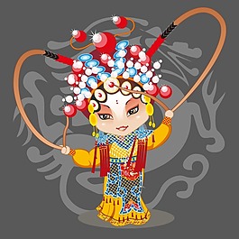 印花矢量圖 T恤圖案 圖文結(jié)合 國粹 京劇 免費(fèi)素材