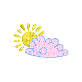 繡花 靜物 太陽 云朵 嬰童裝 免費素材