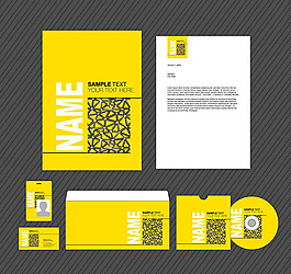 黃色簡約VI模板