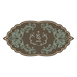 貼牌 文字 英文 花紋 免費素材