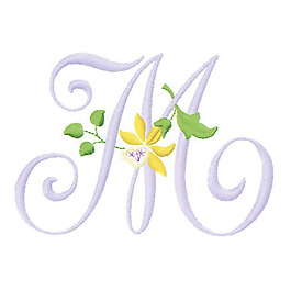 繡花 文字 字母 花朵 免費(fèi)素材
