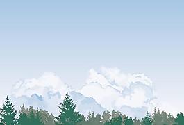 森林上的天空風(fēng)景矢量素材