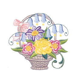 绣花 植物 花卉 花朵 花篮 免费素材