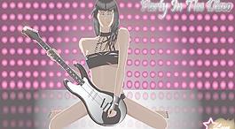 Party上的動(dòng)感吉它美女矢量素材