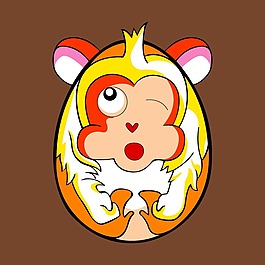 印花矢量图 可爱卡通 卡通动物 十二生肖 猴 免费素材